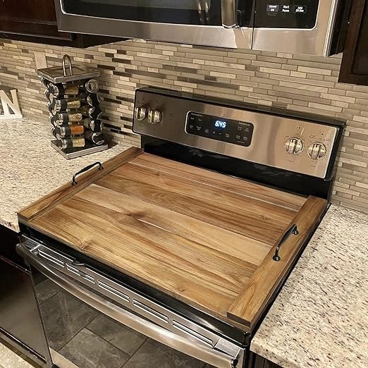 Cookie Baking Crew Wood Engraved Noodle Board - Stove Cover - Sink Cover -  With Handles - Gas or Electric Stove NB-G4